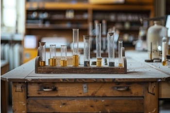 A set of test tubes in a rack